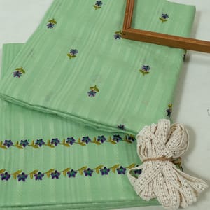 DIY Pista Green Colour Cotton Embroidered Set