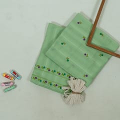 DIY Pista Green Colour Cotton Embroidered Set