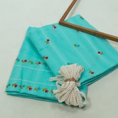 DIY Firozi Colour Cotton Embroidered Set