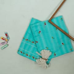 DIY Firozi Colour Cotton Embroidered Set