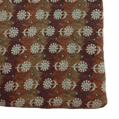 Brown With Cream Floral Printed Modal Chanderi Fabric