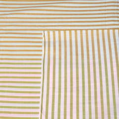 Yellow Colour Cotton Yarn Dyed Stripes Fabric (1.50Meter Piece)