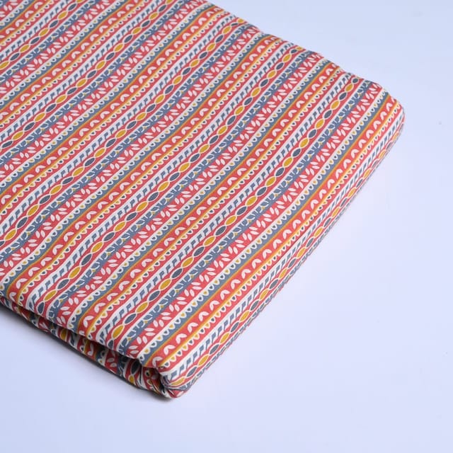 Multicolor Traditional Block Printed Fabric (80CM Piece)