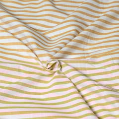 Yellow Colour Cotton Yarn Dyed Stripes Fabric (1.50Meter Piece)