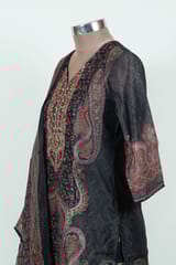 Black Colour Print with Embroidered Shirt with Pant