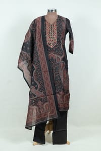 Black Colour Print with Embroidered Shirt with Pant