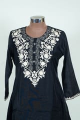 Black Colour Print with Embroidered Shirt and Pant