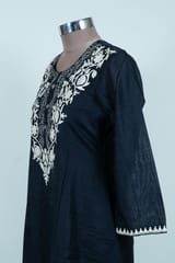 Black Colour Print with Embroidered Shirt and Pant