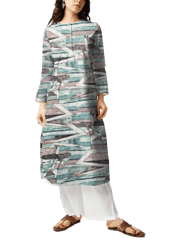 Green With Black Abstract Printed Georgette Fabric