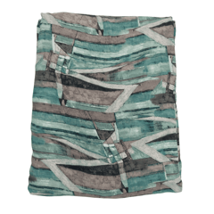 Green With Black Abstract Printed Georgette Fabric