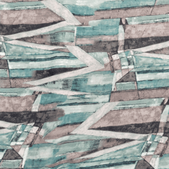 Green With Black Abstract Printed Georgette Fabric