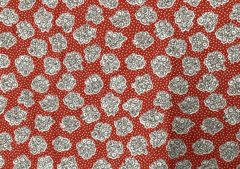 Printed Cotton Cambric Orange White Abstract