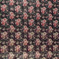 Black Colour Georgette Foil Printed Fabric (50CM Piece)