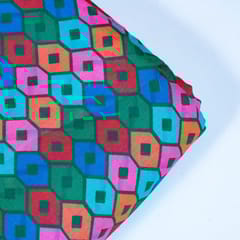 Green Color Cotton Digital Printed Fabric