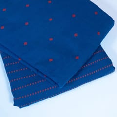 5 Mtr Blue Colour Cotton Dobby Set