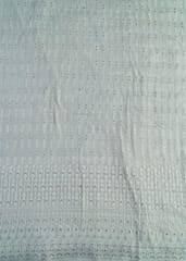 White Colour Dyeable Georgette Embroidered Fabric (1Meter Piece)