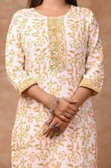 White Colour Cotton Printed Shirt with Cotton Printed Bottom and Mal Cotton Printed Dupatta