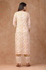 White Colour Cotton Printed Shirt with Cotton Printed Bottom and Mal Cotton Printed Dupatta