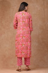 Baby Pink Colour Cotton Printed Shirt with Cotton Printed Bottom and Chiffon Printed Dupatta
