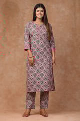 Green Colour Cotton Printed Shirt with Cotton Printed Bottom