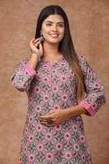 Green Colour Cotton Printed Shirt with Cotton Printed Bottom