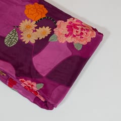 Purple Colour Viscose Crepe Printed Fabric