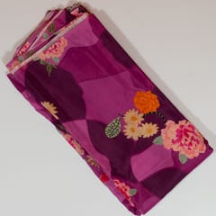 Purple Colour Viscose Crepe Printed Fabric