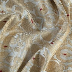 White Colour Khemkhab Fabric (1Meter Piece)