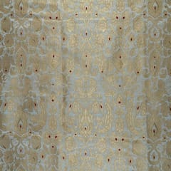 White Colour Khemkhab Fabric (1Meter Piece)