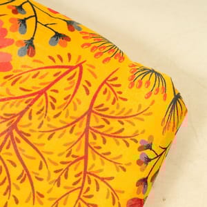 Yellow Colour Velvet Digital Printed Fabric