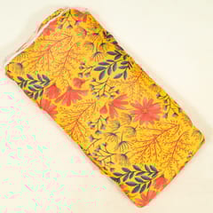 Yellow Colour Velvet Digital Printed Fabric