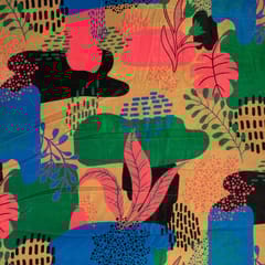 Multi Color Velvet Digital Printed Fabric