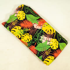 Black Colour Velvet Digital Printed Fabric