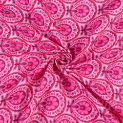 Majenta Colour Pashmina Printed Fabric (1Meter Piece)
