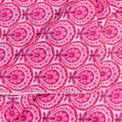 Majenta Colour Pashmina Printed Fabric (1Meter Piece)