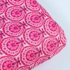 Majenta Colour Pashmina Printed Fabric (1Meter Piece)