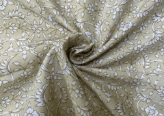 Printed Cotton Cambric Light Faun Floral