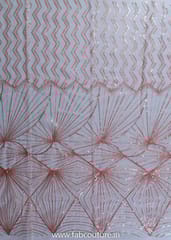 Peach Colour Organza Embroidery