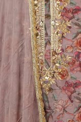 Move Colour Organza Embroidered Shirt with Bottom and Chiffon Embroidered Dupatta