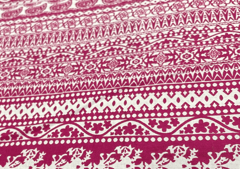 Printed Cotton Cambric Pink White Abstract