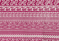 Printed Cotton Cambric Pink White Abstract