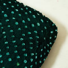 Green Colour Modal Satin Bandhani Fabric