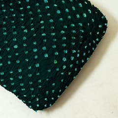 Green Colour Modal Satin Bandhani Fabric