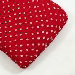 Red Colour Modal Satin Bandhani Fabric