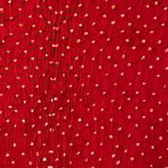 Red Colour Modal Satin Bandhani Fabric