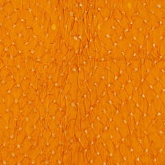 Mango Colour Modal Satin Bandhani Fabric