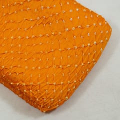 Mango Colour Modal Satin Bandhani Fabric