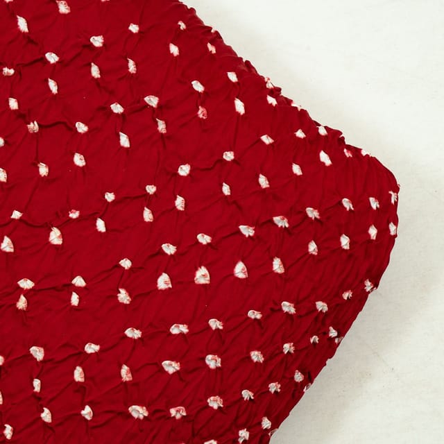 Maroon Colour Modal Satin Bandhani Fabric