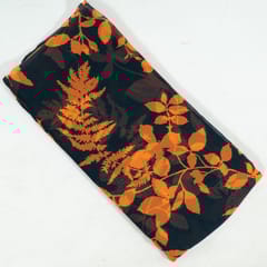 Black Colour Viscose Organza Digital Printed Fabric