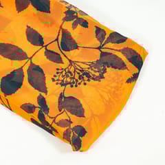 Orange Colour Viscose Organza Digital Printed Fabric